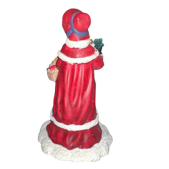 Vintage 1995 Village Square Woman Carrying Groceries Mervyns Christmas Holiday - Picture 3 of 6